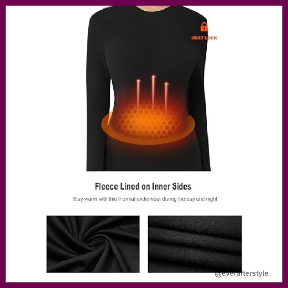 Fleece Lined Thermal Compression Base Layer Tops … - image 3